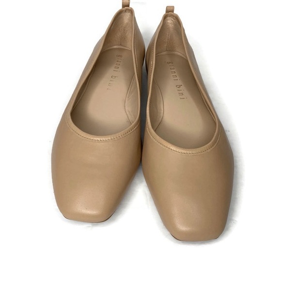 NWOT Gianni Bini Nude Ballet Leather Flats Women's Size 8 - Picture 2 of 7